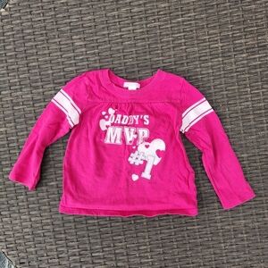 Old Navy Hot Pink Long Sleeve Daddy's MVP Tee for Kids Size 3T